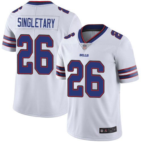 Men Buffalo Bills #26 Devin Singletary White Vapor Untouchable Limited Player NFL Jersey